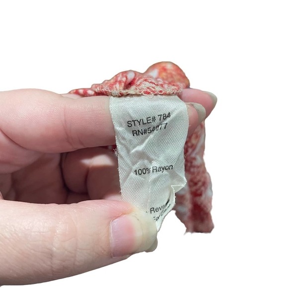 Cabi Red & Navy Blue Patterned Lightweight High Waisted Skirt w/Pockets - Picture 5 of 8